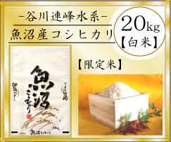 魚沼産コシヒカリ２０ｋｇ（白米）